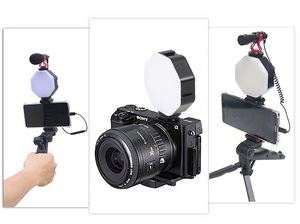 <span class=keywords><strong>Vlogging</strong></span>-Kit de cámara de vídeo para teléfono inteligente, Kit de <span class=keywords><strong>Vlogging</strong></span> con micrófono de luz de cámara, soporte de teléfono para YouTube/Tiktok/Streaming - Product Image 5