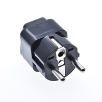 Adaptateur de voyage UK vers EU Schuko 16A 250V (ABS+Laiton CE ROHS) pour prises murales de France et d'Allemagne Type F