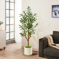 Plantes artificielles, olivier simulé, plantes hautes, décoration d'intérieur, arbre vert, bonsaï, grand pot en plastique, 80 cm-240 cm