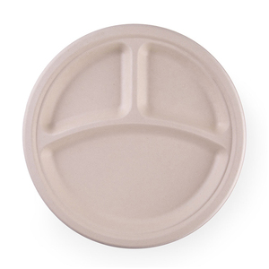 Assiettes à dîner robustes en bagasse, design très résistant - Product Image 1