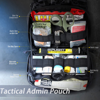 Pochette Admin Triple Mag, Pochette Tactique pour Chargeurs, Organisateur Utilitaire Molle EDC, Porte-Chargeurs avec Poche Intérieure Amovible pour M4 M16 5.56mm