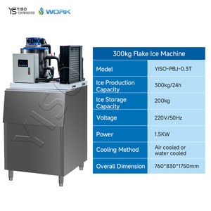 Machine à glace en flocons sans coquille YISO à congélation rapide 300 kg/24h en acier inoxydable de qualité alimentaire pour usine de transformation des produits aquatiques - Product Image 2