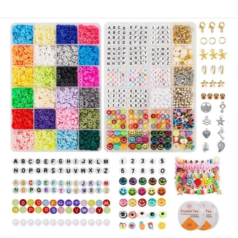 48 Grid DIY Bracelet Kit Clay Beads Soft alloy acrylic Letter Beads Soft Ceramic for jewelry