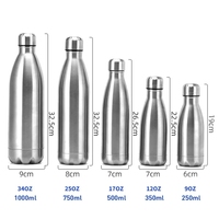 Bouteille isotherme en acier inoxydable à double paroi avec logo personnalisé, 350 ml, 500 ml, 750 ml, 1000 ml
