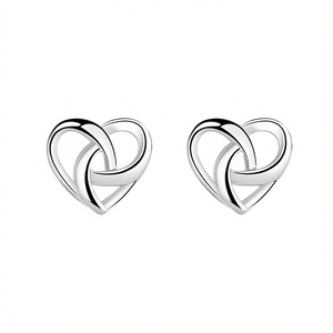 E2491 Orecchini a forma di cuore in lega, gioielli unisex, regalo romantico - Product Image 1