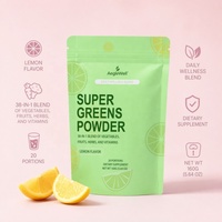 OEM ODM Super Greens Poeder Citroensmaak, Fruit Groente Kruiden Vitamine Complex Dagelijkse Wellness Blend, Groene Superfood Supplement
