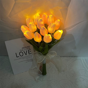 Romantic Light LED <strong>Tulip</strong> Night Lights Artificial Flowers Bouquet <strong>Table</strong> Lamp Christmas Wedding Home Party Decor - Product Image 2