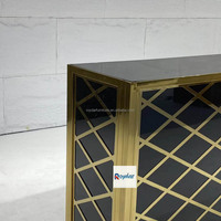 Table de bar miroir dorée Tables de bar pliantes en métal doré pour la maison Table de bar pliante de haute qualité pour les fêtes à louer