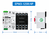 EPEPRO PV Commutateur de transfert triphasé automatique/manuel dédié Mini ATS Solaire Double Alimentation Automatique 4P 32A 63A 100A 125A AC220V