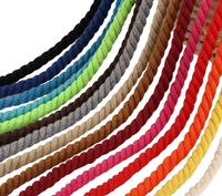 Cordon en macramé 3 mm 4 mm 5 mm 6 mm, cordon en coton tressé à 3 brins, fil de macramé multicolore, corde de taille