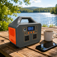 Station d'alimentation solaire portable 500W 384WH 220V à onde sinusoïdale pure, batterie LiFePO4, générateur d'énergie extérieur avec lumière LED