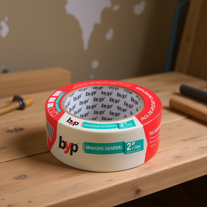 Cinta de Enmascarar de Uso General 2\" X 50M ByP CUG20 con Respaldo de Papel, Adhesivo de Goma, Sin Residuos, para Protección de Superficies y Embalaje - Product Image 2
