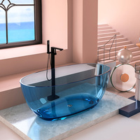 O Ning Jie Petit Lavabo Autonome Ovale Transparent en Pierre Artificielle, Chauffant, Style Minimaliste Moderne, avec Vidange et Texture Cristalline