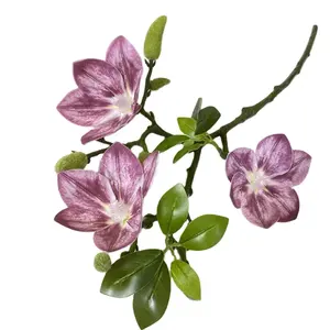 Hochwertiger 3D-Druck 3-Kopf-Klematis-Stiel Orchideenfaktion künstliche Cymbidium-Blume Heimdekoration
