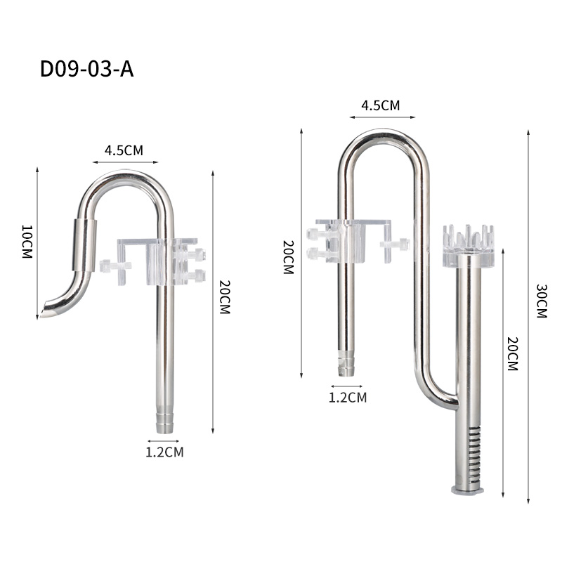 ZRDR WYIN Aquarium lily pipe stainless steel inlet and outlet pipe set for fish tank water pipe with filter cartridge