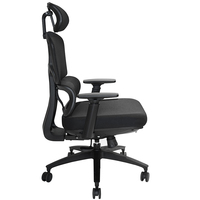 Chaise de bureau rétro Big Boss avec repose-pieds, dossier haut, appui-tête réglable, design moderne, matériau maillé, chaise de direction Kable