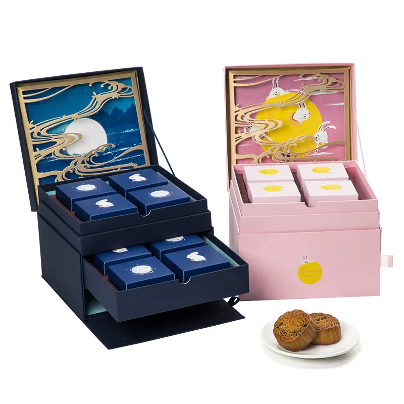 Тонкий двойной стереотипичный ящик с зернистой пеной, метеоритный продолговатый яичный желток, кондитерский десерт, бумажная коробка с откидной крышкой