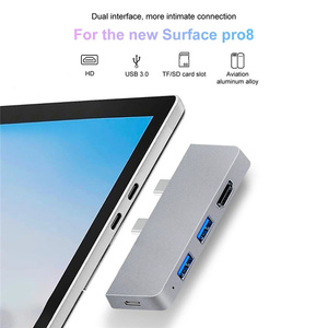 Aleación de aluminio 6 en 1 USB Hub 3,0 Estación de acoplamiento de lectura de tarjetas de alta velocidad para Microsoft <span class=keywords><strong>Surface</strong></span> <span class=keywords><strong>Pro</strong></span> <span class=keywords><strong>8</strong></span>/9/X - Product Image 6