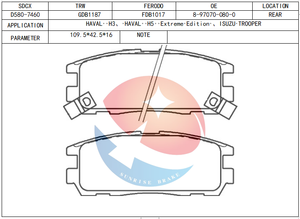 D580 3502150-K00 SDCX bajo ruido más cupones para venta directa de automóviles al por mayor pastillas de freno traseras de disco de cerámica para ISUZU - Product Image 4