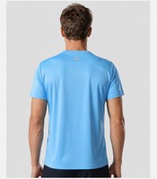 T-shirt de sport pour homme en tissu extensible doux, respirant, anti-boulochage, de haute qualité, avec logo imprimé sur mesure OEM