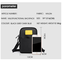 Tas Selempang Mini Tas Bahu Kecil Dompet Perjalanan Pemegang Paspor Tas Kantong Leher Messenger Uniseks dengan Jack Headphone