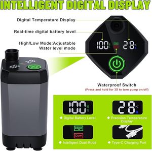 Pompa Doccia Elettrica Portatile 4500/6000/7800mAh USB con Display Digitale, Montaggio a Pavimento <span class=keywords><strong>in</strong></span> PVC, Impermeabile IPX7 per Campeggio, Arrampicata, Uso Casual - Product Image 2