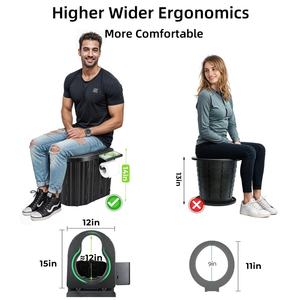 Toilette de <span class=keywords><strong>camping</strong></span> portable de 15 pouces, pliable, porte-papier amovible, capacité de 450 lb, pour la randonnée, les voyages en voiture, la tente, la plage, 20 L - Product Image 2