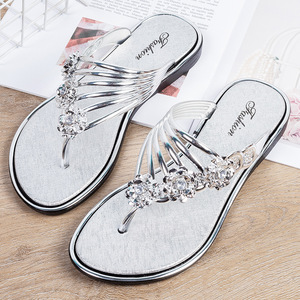Fornitura diretta dalla fabbrica di nuove ciabatte piatte con fascetta per donna, leggere, alla moda, casual, sandali da spiaggia - Product Image 2