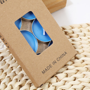 <b>Tea</b> <b>Lights</b> Aluminum Shell Plant Wax 10pcs Blue Color For Valentine's Day Hotel Use - Product Image 1