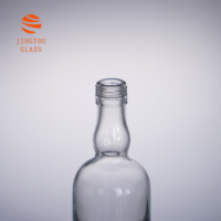 Bouteille à spiritueux en verre blanc cristallin de style col de fût classique de 750 ml, personnalisable, adaptée au whisky et au brandy