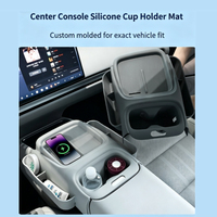 Pour Xpeng MONA L03 Tapis de console centrale intégré en silicone avec porte-gobelet et poche latérale, couleur d'origine, accessoire intérieur pour véhicule électrique