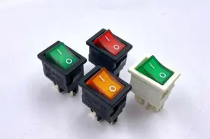 JEC JS-626PAL-Q-GB-3H 4Pin Persegi Hijau Merah Hitam Putaran Rocker Switch Penutup Tahan Air On Off 10A 125V