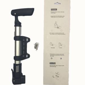 Mini bomba de aire portátil de aleación de aluminio para bicicleta, equipo de ciclismo manual ligero para bicicleta de montaña, color plateado - Product Image 5