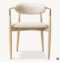 Fauteuil de salle à manger Arno en tissu velours moderne et écologique avec pieds en bois massif