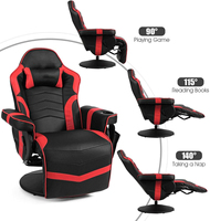 Chaise de bureau réglable en cuir PU noir noir sur mesure en gros, Silla Para Gamer, fauteuil inclinable de massage, chaise de jeu pour PC