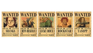 200 <strong>Styles</strong> <strong>Promotion</strong> Bulk Anime Posters Luffy Zoro Nami Shanks Sanji Ace Sabo Wanted Poster Cartoon Kraft Paper Poster Wall <strong>Art</strong> - Product Image 6
