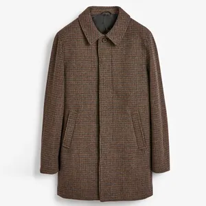 Manteau Trench-Coat en laine de chameau pour hommes, veste matelassée chaude à manches longues, vente en gros, nouveauté mode hiver