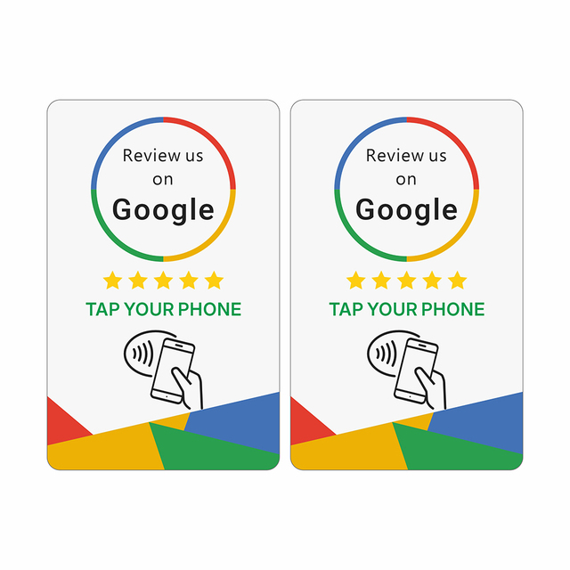 Custom NFC Google Review Card with QR Code Social Media Stand Tap to Review Smart Business Feedback Card