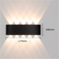 Applique murale LED noire moderne étanche pour intérieur, chambre, couloir, escalier, hôtel, salon – Décoration murale