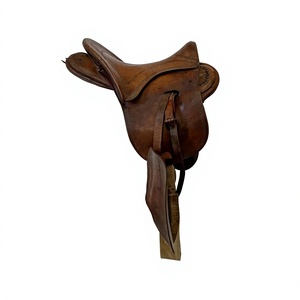 Sillín de Carreras Personalizado NA82 de Cuero Natural Sostenible BS International, Estilo Inglés, con Base de Madera, Alfombrillas para Caballo, Cómodo y Duradero - Product Image 1