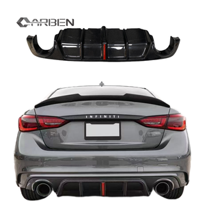MRD Q50 V2 sợi carbon khuếch tán Chất lượng cao phía trước môi phía sau Bumper với xả cut-outs cho 2018 + Infiniti Q50 thanh toán qua <span class=keywords><strong>TT</strong></span> - Product Image 1