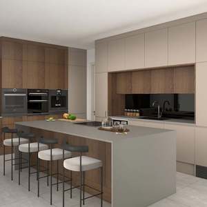 Juego de Muebles de Cocina Modulares de Melamina de Lujo con Encimera de Mármol, Grifo y Bisagras - Diseño Moderno de Alta Gama - Product Image 1