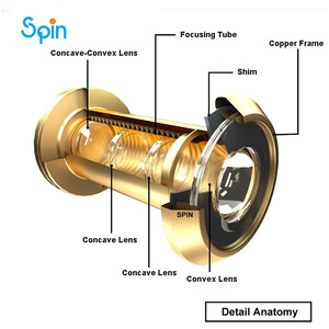 Ống Kính Ẩn Có Thể Điều Chỉnh Ống Kính Nhìn Trộm Lỗ Mắt Cửa Máy Ảnh Kỹ Thuật Số Thông Minh Bằng Đồng Thau - Product Image 3