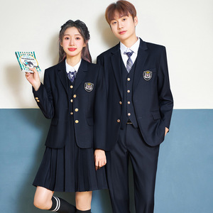 JK Uniform Style Suit Set Long Sleeve Woven School Uniform For Students Spring 2024 - Product Image 2