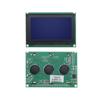 Modul Layar SMR12864-N, LCD 128*64 dengan Lampu Latar LED, Antarmuka Paralel 5V Layar Abu-abu Biru, Cocok untuk Perangkat Genggam