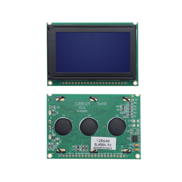 SMR12864-N Display Module, 128*64 LCD with LED Backlight, Parallel Interface 5V Gray Blue Display, Suitable for Handheld Devices