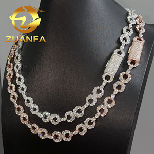 Collana in Argento 925 con Catena Cubana Iced Out da 12mm in Moissanite, Gioielli Hip Hop - Product Image 2