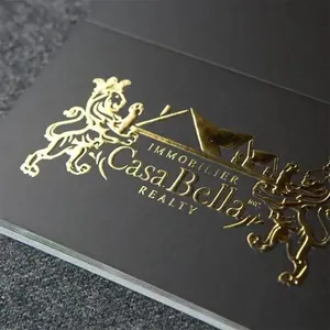 Custom Paper Circle Shape Letterpress Cards Printing With Gold Foil