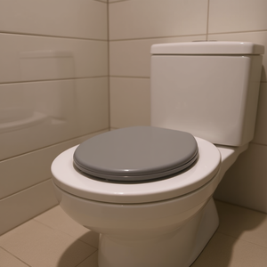 Homeera Toilet Seat Oval Closed Front Gray PP Anti-Slip Minimalist Design L35.5*W46*T5.5cm - Product Image 2