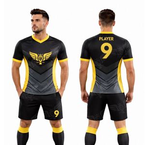 Uniforme de Fútbol Estilo Alemán Personalizado para Hombre, Conjunto de Camiseta de Fútbol de Manga Corta con Pantalones Cortos - Product Image 5